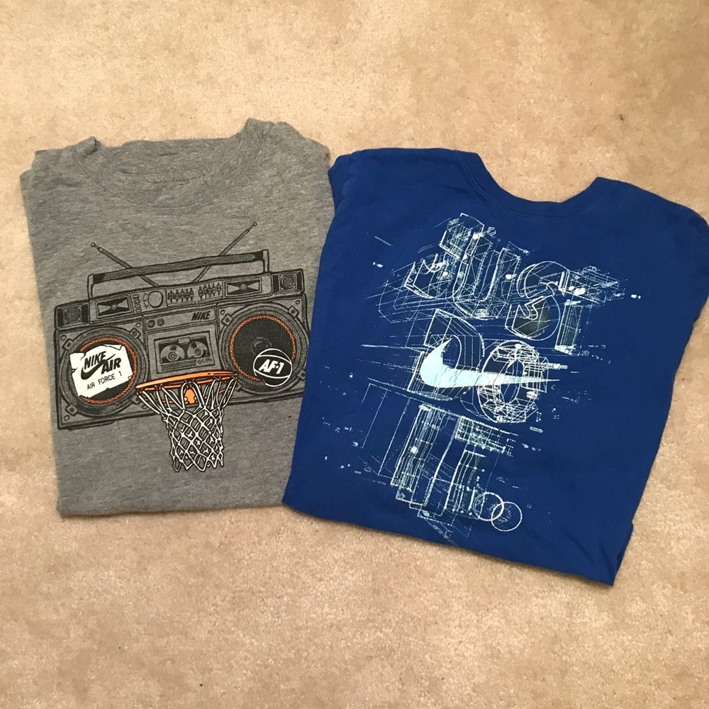 (2) Nike graphic tees